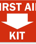 First Aid Kit Sign With Down Arrow 10 By 14 Inches Durable Plastic HDPE 55 Mil Weatherproof Indoor Outdoor Safety Sign Pre Punched Mounting Holes And Clear Arrow Lead For Easy Installation