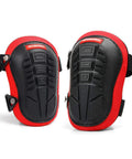 Knee Pads For Work With Soft Gel Core And EVA Foam Padding, Ergonomic Cushion, shown in black and red design, suitable for heavy-duty tasks.