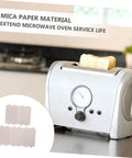 Heat Resistant Mica Plates For Microwave Ovens 5 Pack Universal Waveguide Cover Insulation Sheets shown with toaster