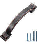 Oil Rubbed Bronze Cabinet Pulls 3 Inch Center 4.4 Inch Overall Length 10 Pack Zinc Kitchen Cabinet Handles with screws
