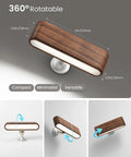 Legit Rechargeable Solid Wood Wall Sconces, Set Of Two Magnetic Bedside Reading Lights, Zero Wire Hassle, Built Tough LED Fixtures With A Totally Sweet Glow For Any Room, compact 360° rotatable design.
