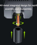 All-metal design of 0.4mm Unicorn Nozzle Kit for K2 Plus Hi Combo and K2 Pro 3D printers showing assembly process.