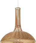 Natural Wicker Neck Pendant Lamps Long Hanging Ceiling Fixture Handwoven From Wicker Boho Style Glow For Living Room
