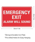 Emergency Shutoff Aluminum Warning Sign 8x12 Inches, Rustproof Multicolor Safety Plaque For Industrial Plants Gas And Liquid Supply Control Zones, High Visibility, Weatherproof And Durable, red metal sign with dimensions