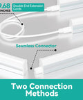 Image of two connection methods for 4Ft LED Shop Lights 6 Pack 2000LM 6500K Ultra Bright White T5 Commercial Lights 20W.