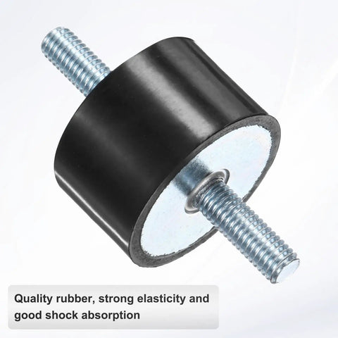 Beefy 4 Pack D40mm X H25mm Rubber Mounts Vibration Isolators With M8 X 23mm Double Studs Cylindrical Shock Absorbers For Air Compressors Cars Boats Pumps Motors Gym Gear Home Garage black rubber mount with threaded studs