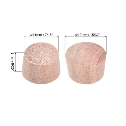 Wood Button Top Plugs Seven Sixteenths Inch Hardwood Plugs For Craft And Woodworking, Nine Twenty Fifths Inch Height, 50 Piece Pack
