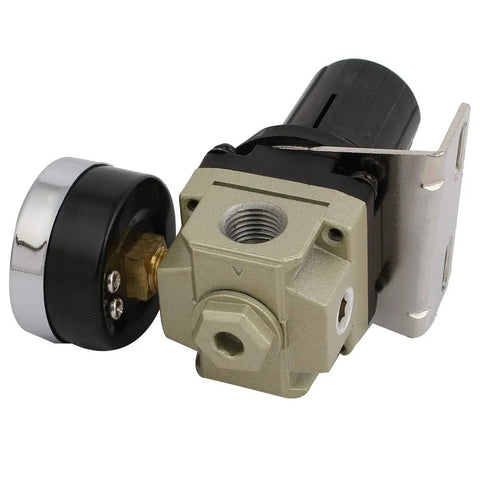 Heavy Duty Quarter Bsp Thread Air Filter Regulator With Pressure Gauge And Mounting Bracket For Pneumatic Tools Solid Workhorse Build Smooth Flow Control No Frills Setup Top Shelf Shop Essential