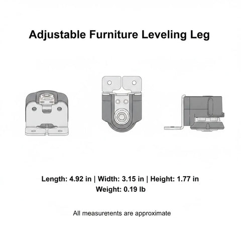Versatile Adjustable Furniture Leg For Cabinets Wardrobes And Tables Durable PP Plastic Leveling Foot Replacement Black 1 Pack