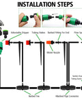 Installation steps of All In One 100 Ft Drip Irrigation Kit For Garden And Lawn With 50 Ft Main Tubing And 50 Ft Branch Tubes