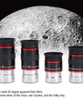 Ultra Wide Angle Long Eye Relief Eyepiece Kit For Telescopes 1.25 Inch 68 Degree Field Of View Four Piece Set 6mm 9mm 15mm 20mm