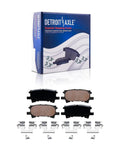 Heavy Duty 10-Piece Brake Kit For 2004 To 2007 Toyota Highlander With Rotors And Ceramic Pads To Handle Rough Roads And Stop On A Dime Like A Boss Without Breaking The Bank. ceramic brake pads and hardware kit in box