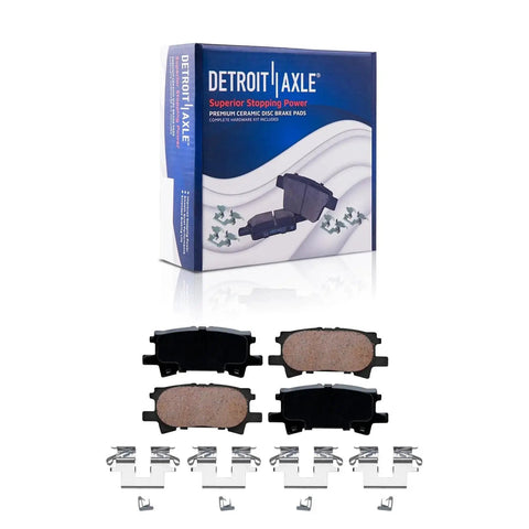 Heavy Duty 10-Piece Brake Kit For 2004 To 2007 Toyota Highlander With Rotors And Ceramic Pads To Handle Rough Roads And Stop On A Dime Like A Boss Without Breaking The Bank. ceramic brake pads and hardware kit in box
