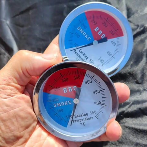 Two Pack BBQ Grill Temperature Gauges With 3 Inch Dial Faces For Charcoal Grills And Smokers Read 100 To 550 Degrees Fahrenheit Fast And Accurate So You Can Grill Like A Pro Thermometer Included