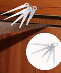 Pro Grade Welding Space Measuring Tool Set with steel feeler gauges, five graduated sizes, corrosion resistant, shown on table.