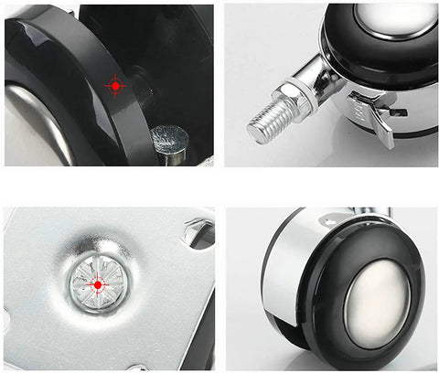 Smooth As Butter Replacement Casters For Boss Office Chairs With 2 Inch Twin Swivel Wheels showing close-up details of wheel and mounting.