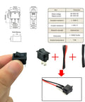 Close-up of switches and wiring components included in 18 Piece DC Motors Kit For DIY Projects With Mini Electric Hobby Motors 3V To 12V Up To 25000 RPM Strong Magnets Shaft Propeller 2 AA Battery Holder 9V Clip Connector Plastic Wheels For Dope Fun Science Builds