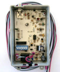 Interior view of 1099 12 And 24 Volt Gate Receiver With 10 DIP On Off Type Code Switch And F Connector Antenna For Garage Door Opener 300 MHz And 310 MHz Single Channel Plug And Play Setup For 109950 Linear MCS109950 Systems Reliable Range, showing electronic components and wiring.