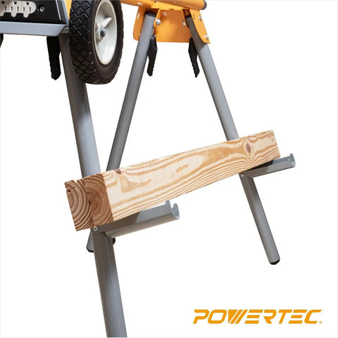 Portable Miter Saw Stand With Quick Release Mounting Brackets 330 Lb Load Capacity 8 In Wheels Folding Design Orange