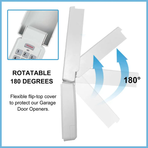 Rotatable 180-degree garage door opener keypad with flexible cover, Garage Door Opener Keypad Replacement For Intellicode And DIP Switch Openers