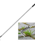 Go To Crevice Weeder With Long Handle For Sidewalk Cracks Stainless Steel Manual Weed Puller with L-shaped blade on paving stones