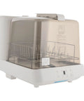 Portable Countertop Dishwasher With Built In 1.59 Gallon Water Tank Three Cleaning Settings And Air Dry Function, compact design with transparent cover.