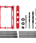 Precision Center Finder Dowel Drill Guide With Self Centering Interchangeable Rods Aluminum Alloy Positioner Tool components layout