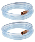 Straight Shooter Gas Siphon Hose Pump With Self Priming Syphon Tube For Fuel Water Diesel Transfer, 10 Foot Heavy Duty PVC Hose, two clear hoses with brass ends.