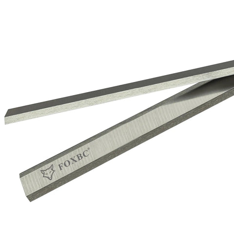 Close-up of Two-Set 12-Inch HSS Planer Blades For Delta 22-540 22-547 TP300 Planers, showing double-edged high speed steel.