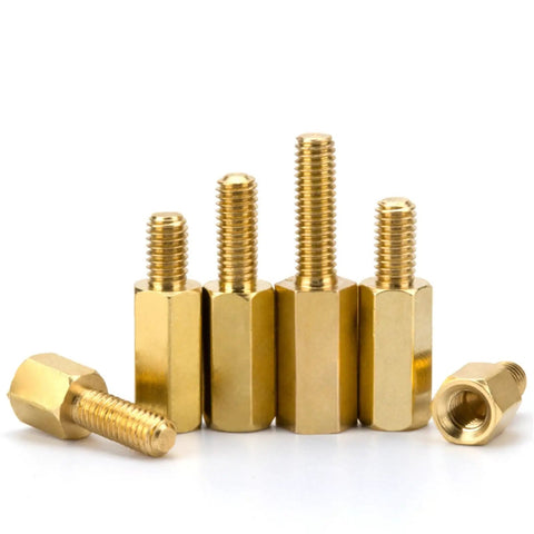 Brass M3 Hex Standoff Spacer Kit For Electronics DIY 30 Piece Dual Threaded Nut Bolt Set For PC Builds Circuit Boards And Enclosures Easy Mount Tight Fit High Quality Hardware, brass hex spacers