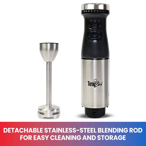 Powerful Immersion Blender With Stainless Steel Shaft And Variable Speed Control To Handle Tough Ingredients, detachable rod.