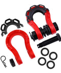 Two Piece D Ring Shackle Set Heavy Duty Universal Truck Off Road Accessories For Trailers And Vehicles Premium Towing Hardware In Red