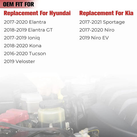 Oem Grade Cooling System Cap For 2016 2021 Hyundai Kia Elantra Tucson Kona Ioniq Veloster 25330D3000 installed in engine bay.