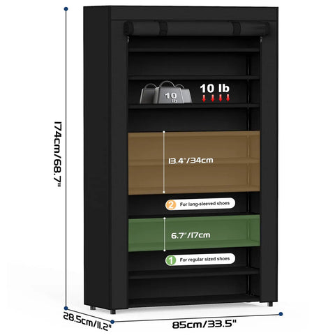 Tall Shoe Rack With Dustproof Cover And 11 Tier Floor Storage For Boots Sneakers Kicks Keeping Your Entryway Clutter Free A Total Game Changer Makes Your Daily Routine A Smooth Move And Keeps Your Space Looking Fresh All Year Long