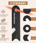 Beast Fire Starter Survival Kit With Four Ferro Rods In 4 Inch, 3.2 Inch And Two 2.4 Inch Sizes, Two Strikers, multi-tool features