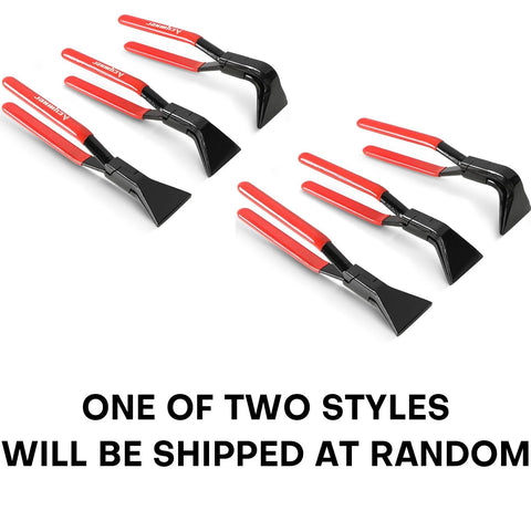 Acymner sheet metal bending pliers set, six red-handled hand seamers with black jaws