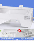 Refrigerator Ice Maker Assembly Replacement Part With High Efficiency Ice Making Tech Easy 10 Minute Install No Tools Needed Durable Plastic Construction, white ABS ice maker module with 3-prong connector