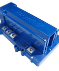 Heavy Duty 500 Amp Motor Controller For Ezgo Dcs Golf Cart With 36 To 48 Volt Wiring, blue casing with connections visible.