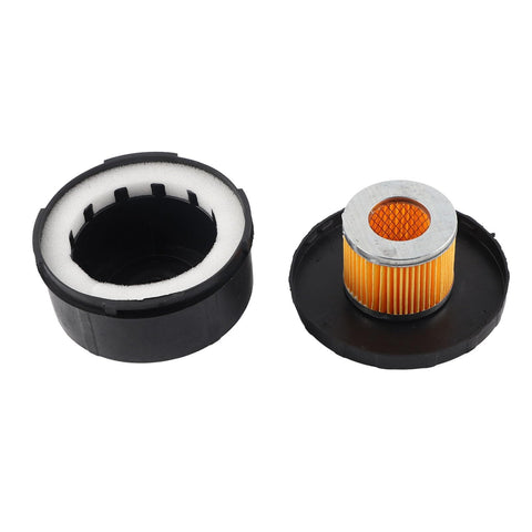 Two Pack Air Compressor Intake Filter Sound Muffler Quieting Kit, black and orange silencing filter components, 3/4 Inch (25mm)