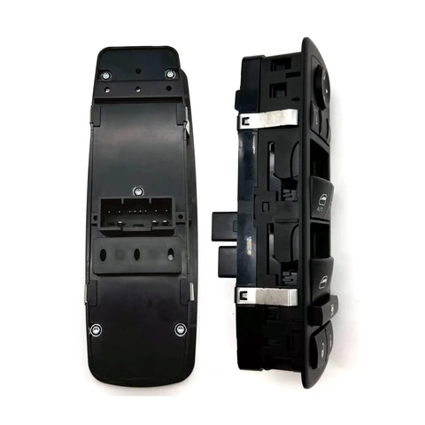 Power Window Control Switch Driver Side Fits 2011 Through 2021 Jeep Grand Cherokee Bezel Replacement Not For Vehicles With Power Folding Mirrors Easy Install Durable Window Button For Smooth Operation black plastic switch, front and back view