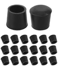 Non Slip Rubber Feet Caps For Ironing Board, 20 Pcs Replacement Leg Tips Covers in black, shown in a set of various angles
