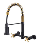 Oil Rubbed Bronze Farmhouse Kitchen Faucet With Pull Down And Pull Out Sprayer 59 Inch Hose Industrial Spring Design Solid Brass