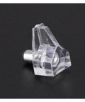 Heavy Duty 5mm Clear Shelf Pins 400 Pieces Rock Solid Cabinet Hardware clear shelf pin with metal peg on dark background.