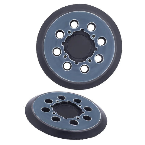 Huge Pack Of 5 Inch Nylon Sanding Discs For DWE64233 Sander With Hook And Loop Backing showing two sanding discs from above.