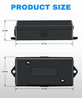 Dimensions of 7 Way Trailer Junction Box Weatherproof Connector For RV Camper Caravan Boat, showing side and top view