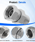 3/8 NPTF Male To 1/4 NPSM Female Hydraulic Swivel Adapter With 360 Degree Swivel, Easy Alignment, No Hose Kinks, Tight Space Ready, Heavy Duty Fluid Transfer Connection, carbon steel