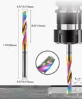 Pro Grade Single Flute Router Bits For Aluminum Cutting 1/8 Inch Shank Solid Carbide Spiral Router Bits With DLC Coating shown drilling