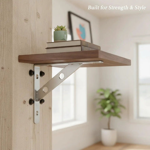 Heavy Duty L Shape Wall Shelf Bracket For Kitchen Bathroom Garage Storage, Rust Resistant 304 Stainless Steel Construction, mounted