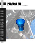 Blue Aluminum Oil Filler Funnel For Yamaha Tenere 700 Series installed, showing precise fit on motorcycle