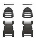 Heavy Duty One Inch Side Release Buckles With Screw Pin For Webbing Straps Two Pack, black plastic buckles and pin.
